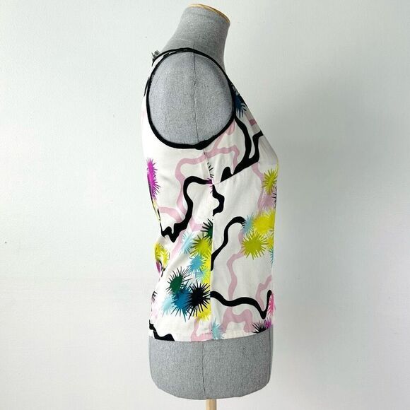 Trina Turk Silk Tank Funky Print Size 4 - Picture 3 of 7